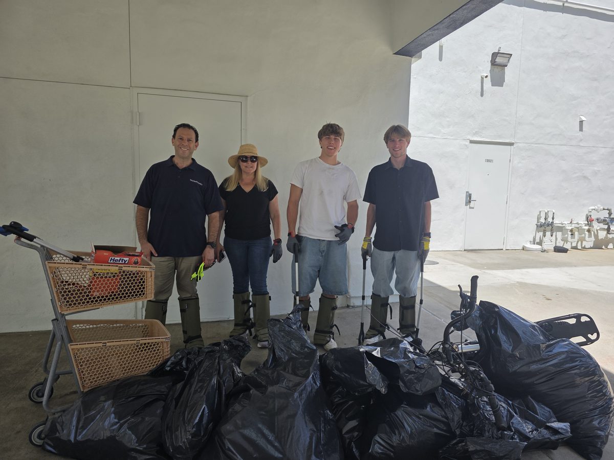 Crew with collected bags