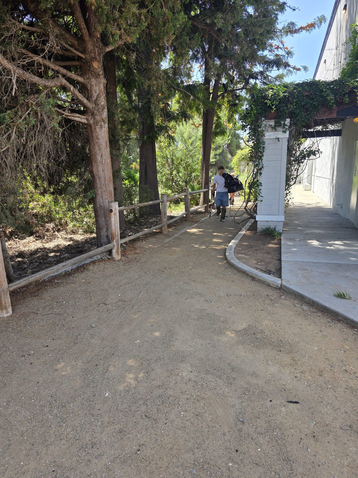 Crew walking on clean trail