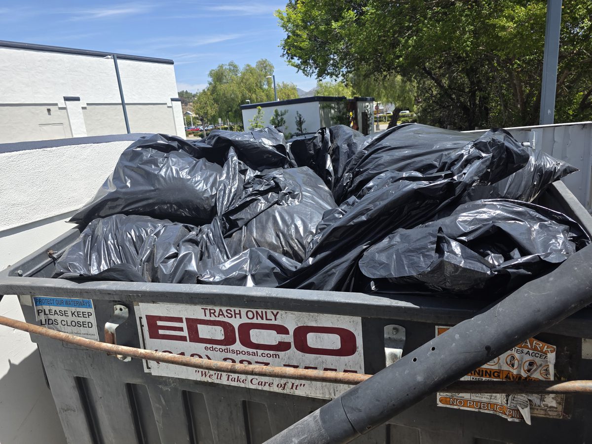 Dumpster full of bags